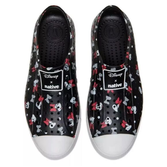 Disney Parks x NATIVE Brand Minnie Mouse rubber waterproof Shoes black NEW 9/11 - Picture 1 of 11